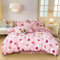 Freyamy Housse de Couette 200x200 Amour Rose Parure de lit 2 Personne en Microfibre avec Fermeture Éclair Réversible Sets de Housse Couette avec 2 Taie d'oreiller 65 x 65cm pour Filles Enfants