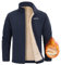 Nadeer Fleecejacken Herren Jacken Full Zip Strickjacke mit Fleece Innenseite Stehkragen Warm Sweatshirt Outdoor Wander Trekking(Marineblau,M)
