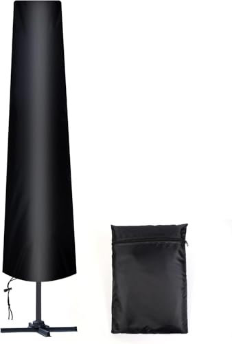 AiQInu Funda Sombrilla para Ø300 cm, 2 Piezas 210D Oxford Fabric Funda para Sombrilla de Playa Negra con Bolsa de Almacenamiento, Resistente a la Intemperie, Resistente a los Rayos UV