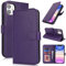 Zouzt Case for iPhone 11 (6.1 Inch), Premium PU Leather Wallet Case with Credit Card Holder Slot Flip Folio Kickstand Shockproof Protective Phone Cover (Dark Purple)
