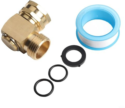 Messing abgewinkelter Wasserhahnanschluss 180° Schwenkbar Winkelverbinder 3/4 Zoll weiblich drehbarer Schlauchverbinder Gartenschlauch Wasserhahnadapter Außenhahnverbinder für Schlauchrohr