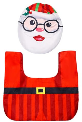 Weihnachts-Toilettensitzbezug, Urlaubs-Badezimmer-Zubehör, weiche WC-Vorleger, dekorativer Deckelbezug, Weihnachtsdekoration, WC-Sitzbezug und Teppich für Zuhause, Einkaufszentrum, Café, Restaurant