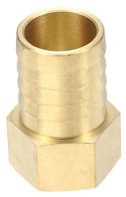 sourcing map Raccordo spinato in ottone da 3/4 NPT femmina a 1 ID tubo per raccordi per tubi di birra domestica Connettore filettato diretto Costruzione durevole