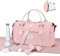 WEPLAN Borsone Palestra Donna Uomo Borsa Sportiva con Scomparto Scarpe e Tasca Umida Borsone da Viaggio Weekend Borsa da Sport Fitness Piscina Donna Borsa Palestra Viaggio Gym Duffel Bag,Rosa