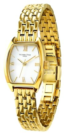 VICTORIA HYDE Gold Damenuhr Rechteckige Uhren Damen Analog Quarz Uhr Elegante Römische Nummer Damen Armbanduhr