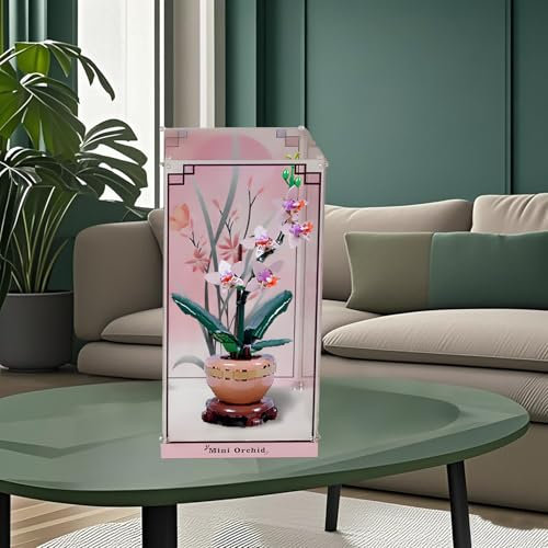 Acrylic Display Case for Lego10343 Elegant Orchid Building display box,Clear Display Case, Dust-Proof Display Case Compatible with Lego 10343(Only Display Case)