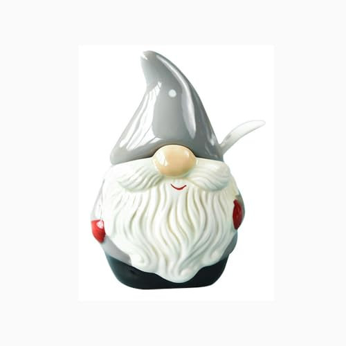 Santa Claus Ceramic Coffee Cup Storage and Decorative Plate Teapot Mug Seasoning Jar Spoon Holder Sealed Dish Butter Tree-Shaped (Seasoning jar)