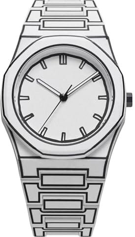 findtime Herren-Armbanduhr, Quarz, analog, Anime, Design, inspiriert von Mangas, minimalistisch, kreativ und sportlich, eleganter und moderner Look, Weiß