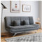 INMOZATA Linen sofa bed double 188cm bed settees double 3 seater click clack sofa bed Convertible sofabed with 2 Pillows for Living Room Bedroom,188cm x 88cm x 85cm (Grey)
