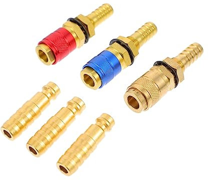 JOINPAYA 1 Satz Schnellverschluss Adapterset für Schweißbrenner Gas und Wasseranschluss Langlebig und Hochfest für Industrieanwendungen Chemische und Schiffsstrukturen