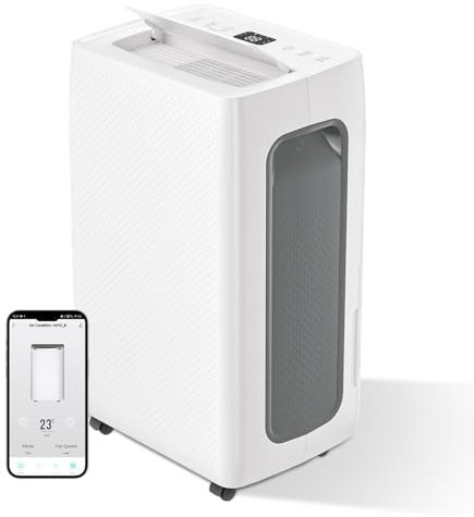 Daromigo Luftentfeuchter 26L/Tag, Luftentfeuchter Elektrisch für Räume bis 50m²,mit APP-fähig, 3 Betriebsarten, Ablaufschlauch, Timer 24H, Gegen Feuchtigkeit, Schimmel, Raumentfeuchter für Keller