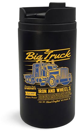 Big Truck Iron Wheels Travel Mug, Travel Tumbler, Insulated Coffee Cup, Portable Mug