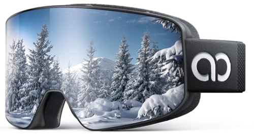 Lamicall Skibrille Damen, OTG Snowboardbrille Herren - [TOP Patentierte Anti-Fog] Verspiegelt Ski Brille für Brillenträger, Ultra HD Snowboard Brille Schutzbrille, UV400 Schneebrille mit Blendenschutz