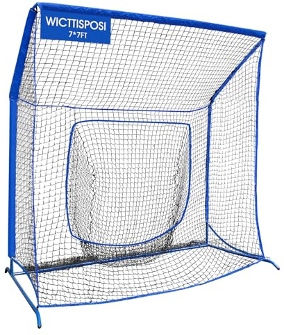Baseball Softball Net with Blocking System, 7x7ft Batting Cage Practice Net