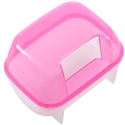 Wadakada Pink White Small Hamsters Bathing Sand Cage Pet Bathroom 10 x 7 x 7cm