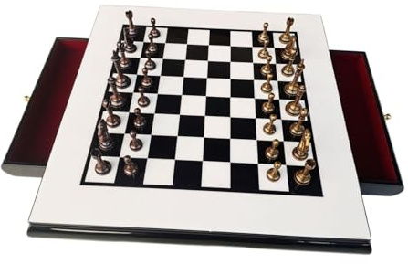 Schach Schach- und Dame-Set aus Holz for den Außenbereich, Reiseschachspiel mit Aufbewahrungsschublade, Brettspiel-Set for Camping, Kinder, Erwachsene, Outdoor schachspiel