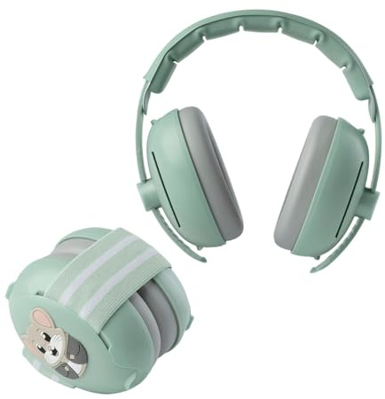 MuffyMouse Lärmschutz Kopfhörer Kinder 3 bis 48 Monate - Gehörschutz Baby 25dB Geräuschreduktion - extraweiche Baby Ohrenschützer mit elastischem und verstellbarem Kopfband