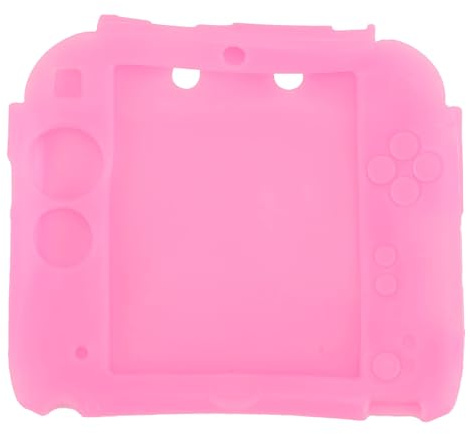 Wakects Schutzhülle für 2DS Controller, Kratzfeste, Weiche Silikonhülle mit Displayschutzfolien Oben und Unten für 2DS Controller (Rosa)