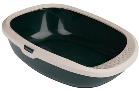 kooa - Schalentoilette für Katzen | aus 100% recyceltem Plastik | tiefer Einstieg | Löcher im Rand zum Streu-Abstreifen | Maße: 53 x 41 x 16 cm