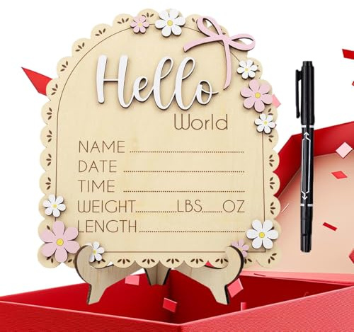 Générique Tableau d'Annonce de Naissance - Prénom Bébé Décor,s d'annonce souvenir - pour Maternité, Hôpital, Anniversaire, Fête, Filles, Famille, Amis