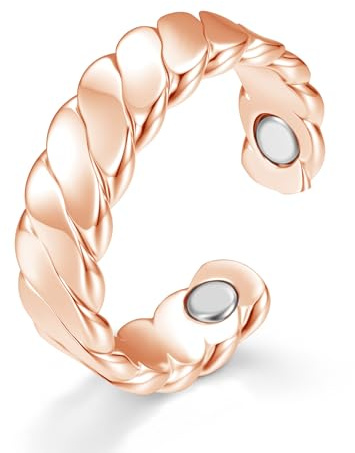 Josfeva Vital Ring Damen, Anti Stress Magnet Ring mit Starken Magneten | Verstellbar Magnetring zum Abnehmen/Besseren Schlafen/gegen Anxiety, Unisex Vitalring für Frauen, Kommt in Geschenk Box