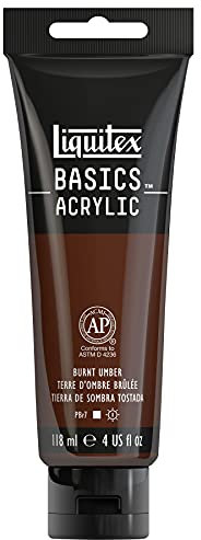 Liquitex Basic Acrylic - Tubo de Pintura Acrílica, 118 ML, Marrón (Tierra De Sombra Tostada)