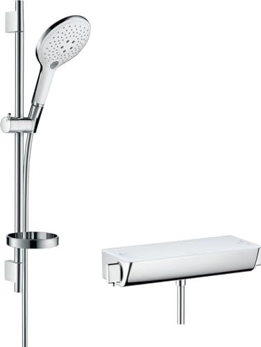 hansgrohe Raindance Select S 150 Thermostatset 0,65m, 3 Strahlarten, Weiß/Chrom