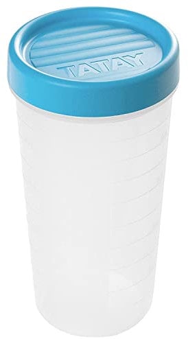 TATAY Airtight Food Container, 0.6 L Capacity, Screw Lid, BPA Free, Microwave and Dishwasher Safe, Blue Size: 8.5 x 8.5 x 16.5 cm
