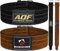 AQF Gewichthebergürtel 4 Leder Gepolsterte Kraftraining Gürtel, Lendenwirbelstütze Gürtel Mit Wildlederfutter 10mm dick Stahl Schnalle Trainingsgürtel, Bodybuilding Gürtel Herren Damen (M, Schwarz)