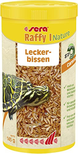 sera Raffy I Nature 1000 ml (145 g) - Artgerechte Abwechslung mit viel leckerem Gammarus bzw. Bachflohkrebse getrocknet, Wasserschildkröten Futter, Teichfutter, Goldfischfutter, Futter Goldfische
