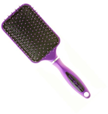 Head Jog Paddle Hair Brush 92. Detangler With Ionic Bristle Pins (Purple) | For Detangling, Straightening and Blow Drying. Helps Tangle & Frizz For Sleek, Shine. (Purple)