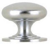 Victorian Cabinet / Cupboard Door Knob Satin Chrome - 50mm dia (2)