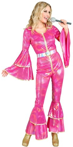 W WIDMANN MILANO Party Fashion - 70er Jahre Disco Style Overall | Disco Style mit Gürtel, Dancing Queen Outfit für Karneval, Mottoparty und 70s-Events