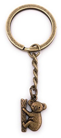 H-Customs Koala Bär am Baum Schlüsselanhänger Anhänger Bronze aus Metall