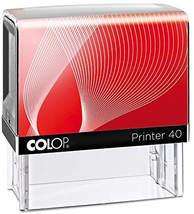 Colop Printer 40 (50x23 mm - max. 6 Zeilen) Stempel mit Wunschtext personalisieren – selbstfärbender Stempel als Namensstempel, Adressstempel, Firmenstempel (Rot/Schwarz)
