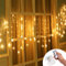 Klighten Tenda Luci LED, Luci cascata, Strisce LED, 96er Led Luci 3.5*0.65m Telecomando, Alimentato da Batteria, Impermeabili IP44, per finestra, porta, patio, giardino, feste, Natale (Bianco Caldo)