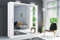 Modern Milan 2 and 3 Sliding mirror door wardrobe in white color and 6 sizes (150 cm)