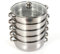 Fetcoi 5 Lagiger Edelstahl Dampfgarer Küchengerät mit Glasdeckel Stapelbar Gardampfkochtopf Mantovarka 30 cm für Induktionsherd Zuhause Restaurant