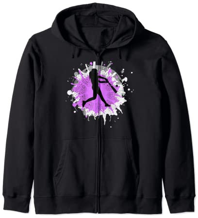 Viola Baseball Softball Ragazze Donna Giocatore Team Coach Felpa con Cappuccio