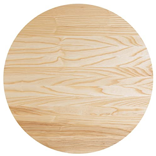 Rikmani Massivholzplatte Rund Esszimmertisch Couchtisch Beistelltisch Esche Tischplatte Naturholz Universal Esstisch Küche Eschenplatte Holzplatte 80 cm hell