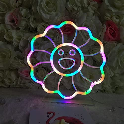 Enseigne au néon de tournesol, enseigne au néon en acrylique, pour décoration murale de chambre à coucher, salle de jeu, salon, fête de bar