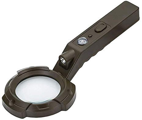 Lupa de Pantalla al Aire Libre LED 8X Lupa, brújula Lente de Lectura Linterna Extensible iluminación Lupa de Fuego con luz LED Double The Comfort