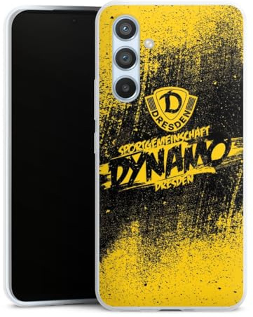 Slim Case kompatibel mit Samsung Galaxy A 54 5G Silikon Handyhülle transparent Hülle extra dünn Offizielles Lizenzprodukt Logo SG Dynamo Dresden