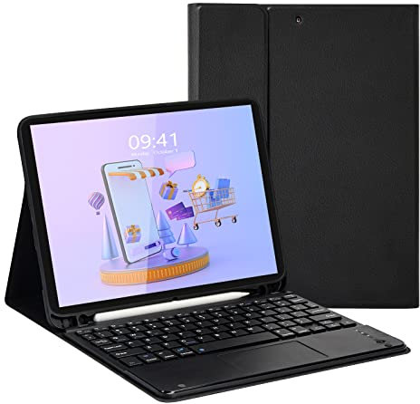 LAMA Smart Keyboard Case with Touchpad for iPad Air 11 (M3 2025 / M2 2024) & iPad Pro 11 (4th/3rd/2nd/1st Gen), Wireless Keyboard Case with Pencil Holder for 10.9 Air 4th/5th Gen, Black