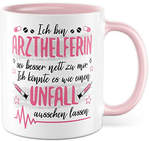 Arzthelferin Tasse Krankenhaus Geschenkidee Arztassistentin Kaffeetasse Geschenk für Krankenschwester Sanitäterin Kaffeebecher Pflegerin Becher (Arzthelferin)