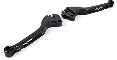BGM Brems-/Kupplungshebelset schwarz CNC Trommelbremse kompatibel mit Vespa | bgm PRO Sporthebel, Alu gefräst, für Seilzugbremse vorne; kompatibel mit Vespa Largeframe 1957-1998, Smallframe 1963-1989
