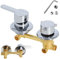 Gekufa Mitigeur Thermostatique Douche, 3 Voies Sortie D'eau G1/2 Filetage/intubation, Entraxe 10Cm Mitigeur Cabine De Douche en Laiton, Aves Cartouche En Céramique (Intubation 3 way 10cm)