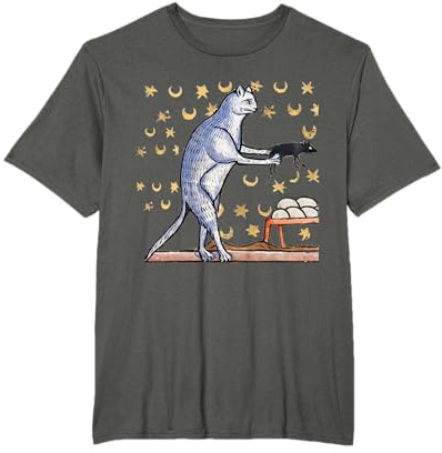 « Majestic Mouse : chat céleste médiéval tenant un rat T-Shirt