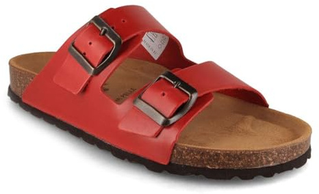 Tuffeln Leder-Sandalen Föhr mit weichem Korkfußbett Zweischnaller Pantoletten, Gr. 36-46