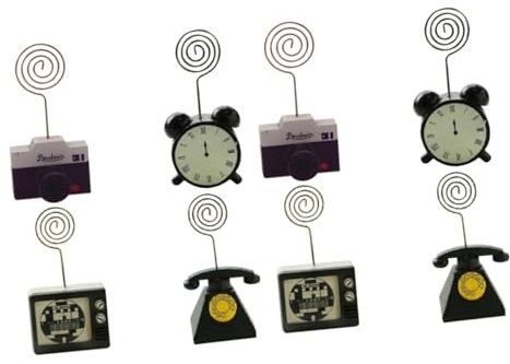 NUOBESTY 8 Stk Notizhalter fotohalter aus holz Tischkartenhalter für die Hochzeit Geschäftsfall Bilderrahmen Fotoclip Retro-Memo-Ordner Tischdeko-Clip Modellieren Memorandum Kamera Hölzern